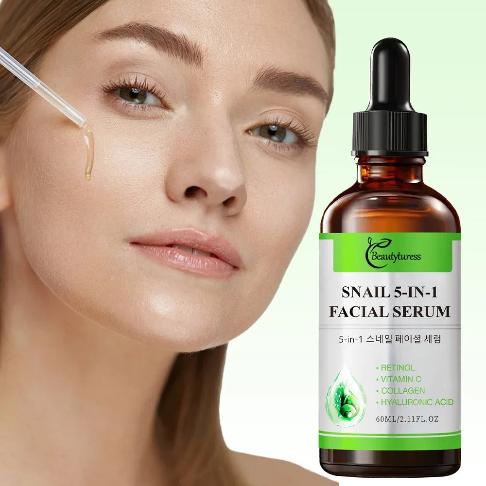5-in-1 Snail Mucin Repair Facial Serum - Beautyturess