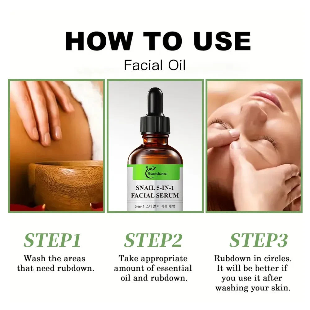5-in-1 Snail Mucin Repair Facial Serum - Beautyturess