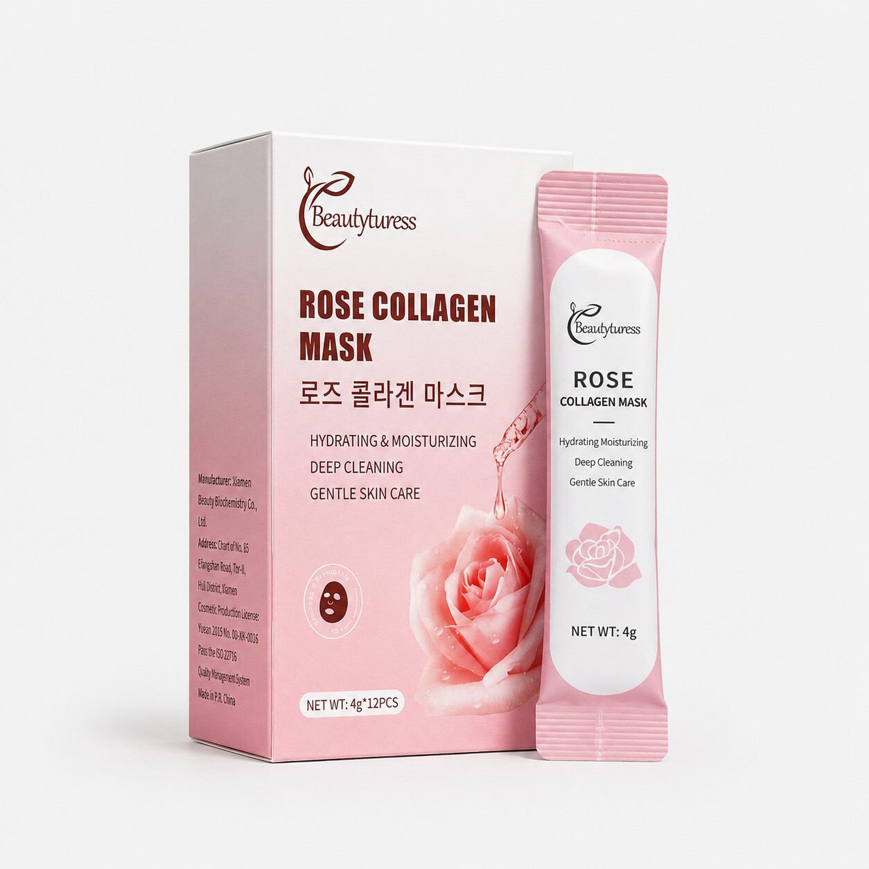 Rose Extract Collagen Facial Mask (12 Pack) - Beautyturess