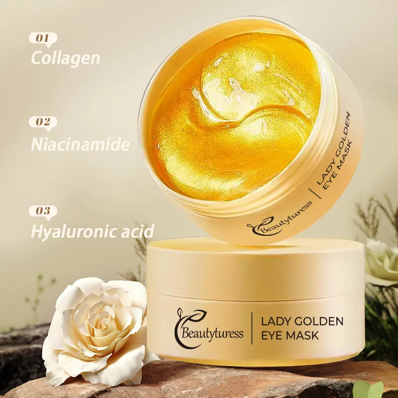 24K Gold Luxury Under Eye Patches (30 pairs) - Beautyturess