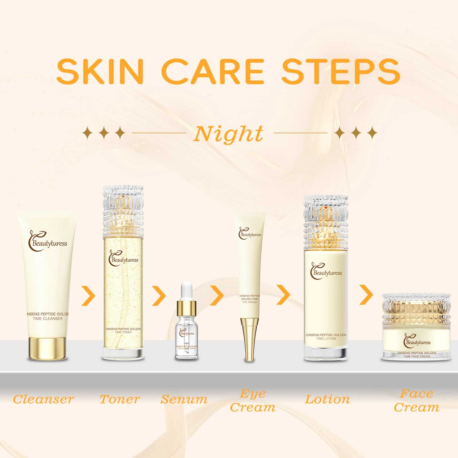 Ginseng Peptide Golden Time Hydrating Skincare Set (10pcs) - Beautyturess