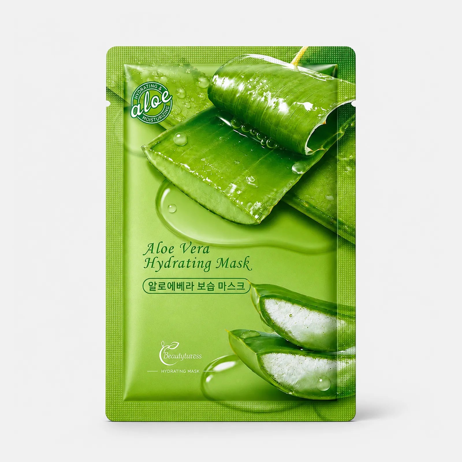 Feuchtigkeitsspendende Gesichtsmaske mit natürlicher Aloe Vera (10er-Pack)