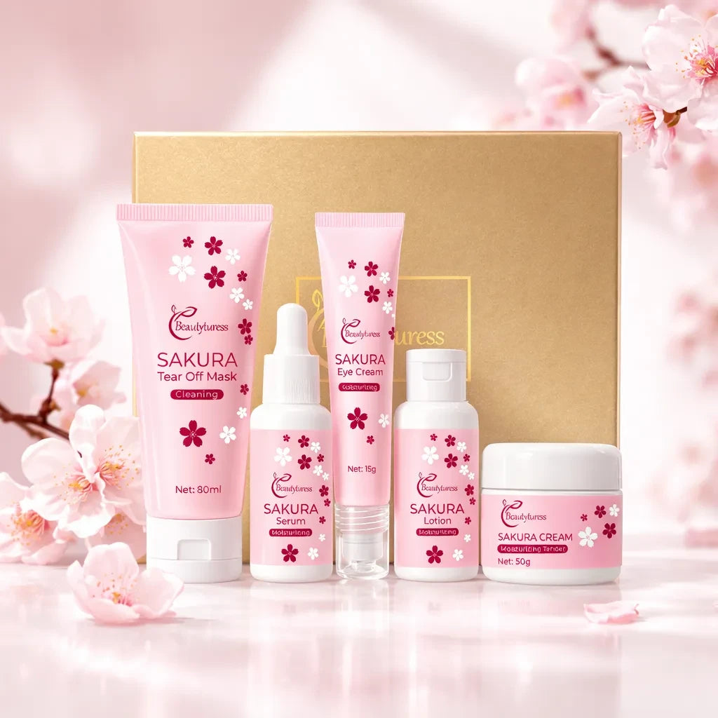 Cherry Blossom Hydrating Skincare Set (5pcs) - Beautyturess