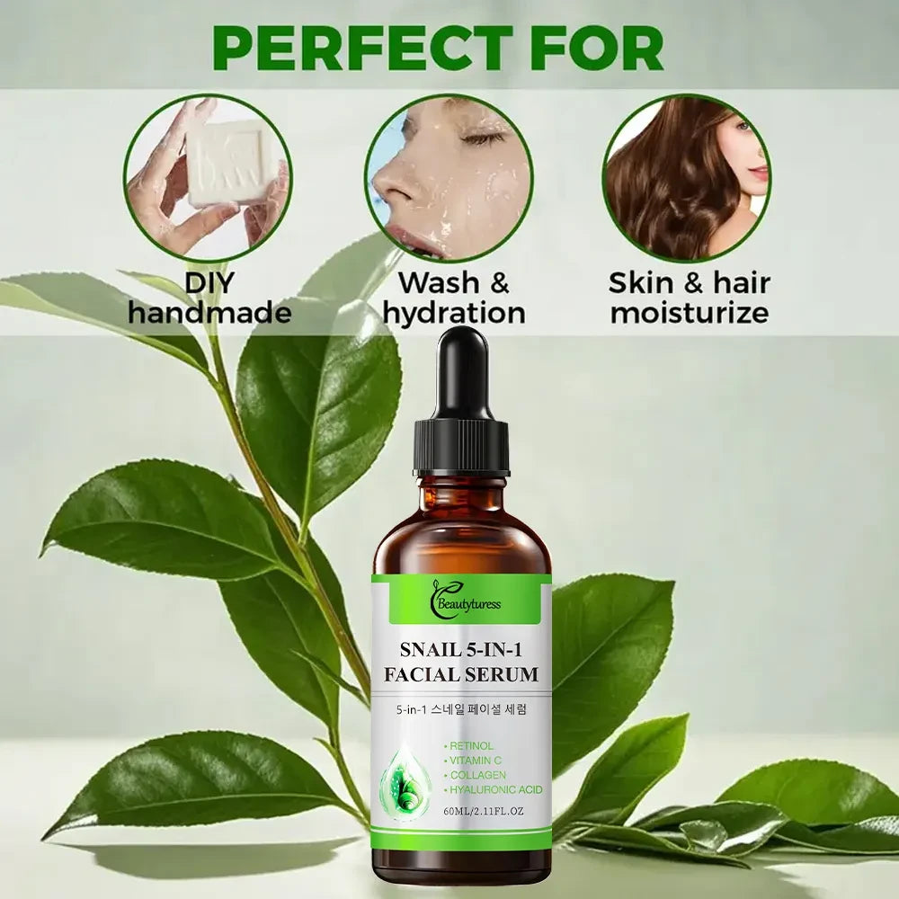 5-in-1 Snail Mucin Repair Facial Serum - Beautyturess