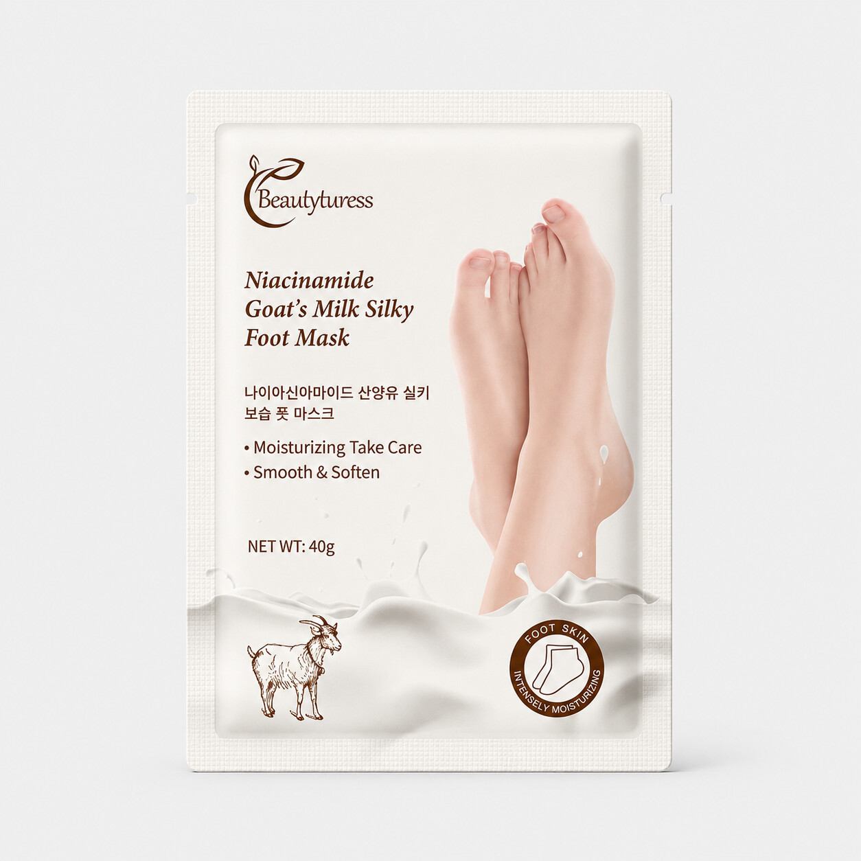Goat Milk & Niacinamide Silky Foot Mask - Beautyturess