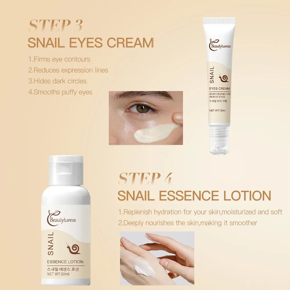 Snail Mucin Hydrating Skincare Set (5pcs) - Beautyturess