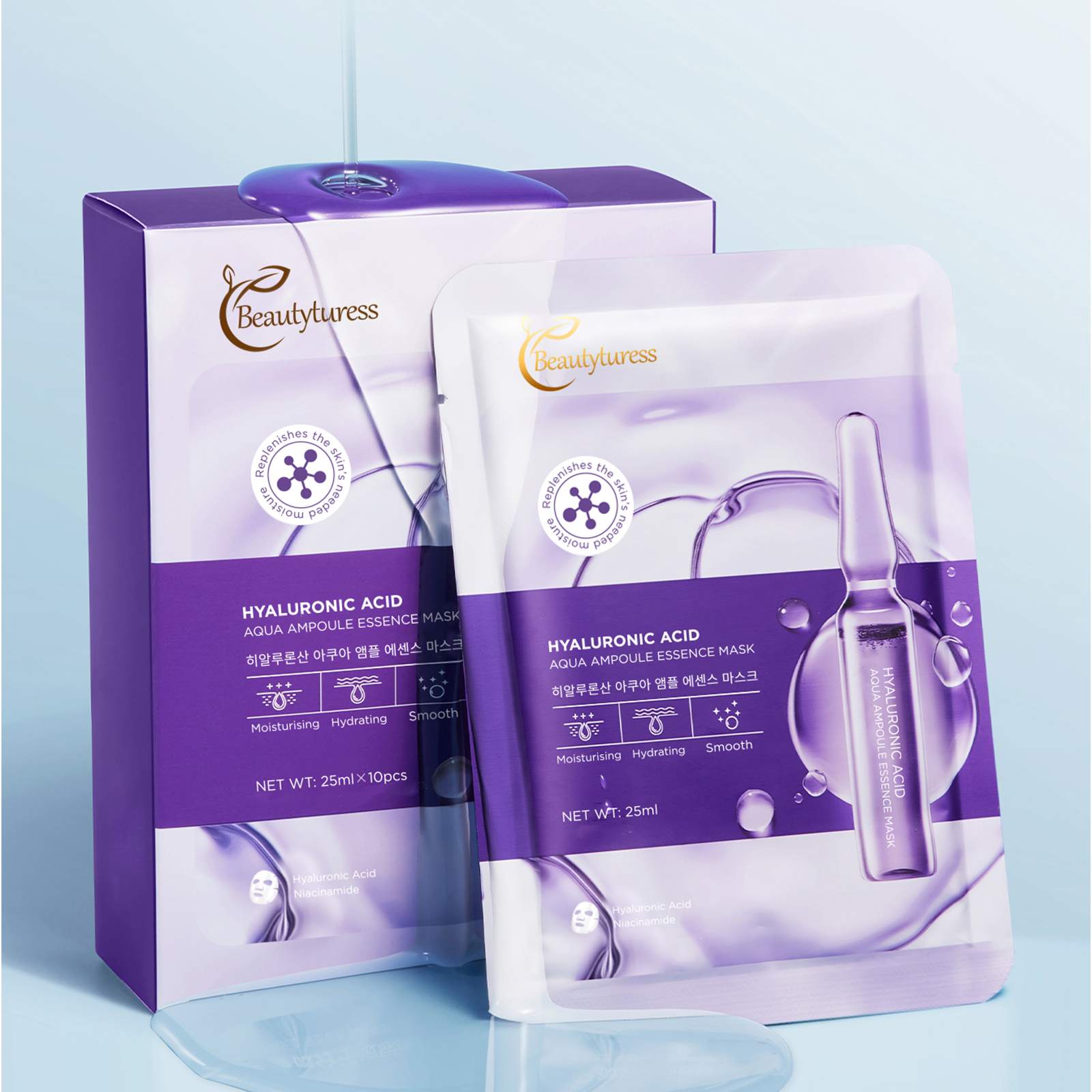 Hyaluronic Acid Hydro-Glow Ampoule Sheet Mask (10 Pack) - Beautyturess