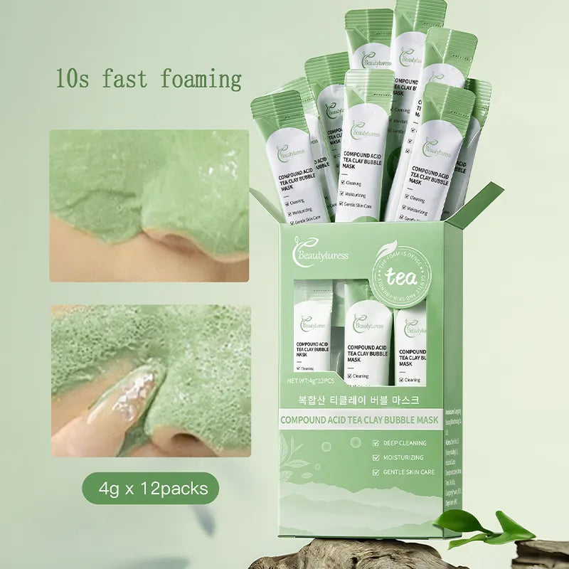 Composite Acid Tea Mud Bubble Mask (12 Pack) - Beautyturess