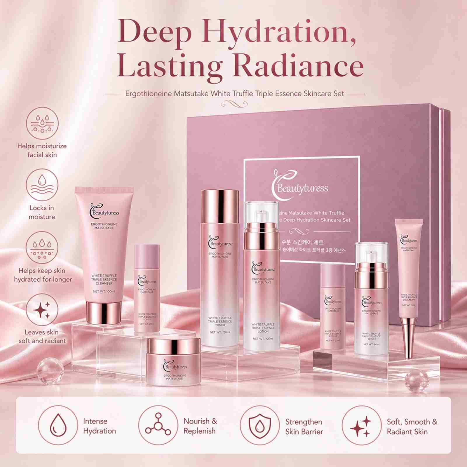 Ergothioneine Deep Hydration Set (8pcs) - Beautyturess