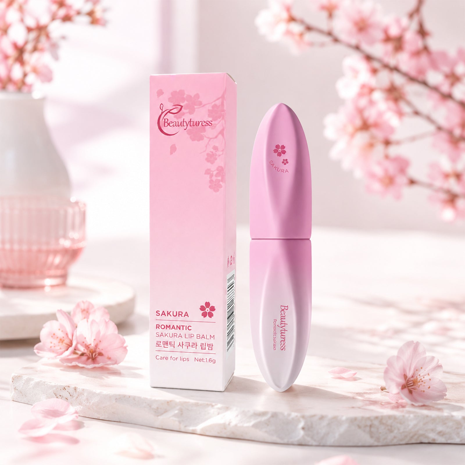 Romantic Cherry Blossom Moisturising Lip Balm - Beautyturess