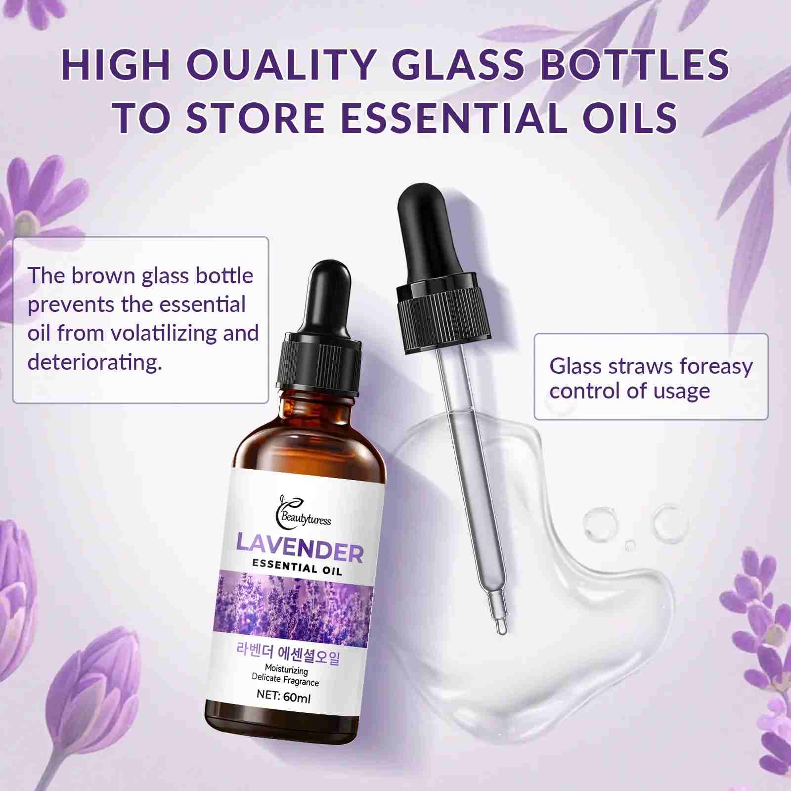 Pure Lavender Essential Oil - Beautyturess