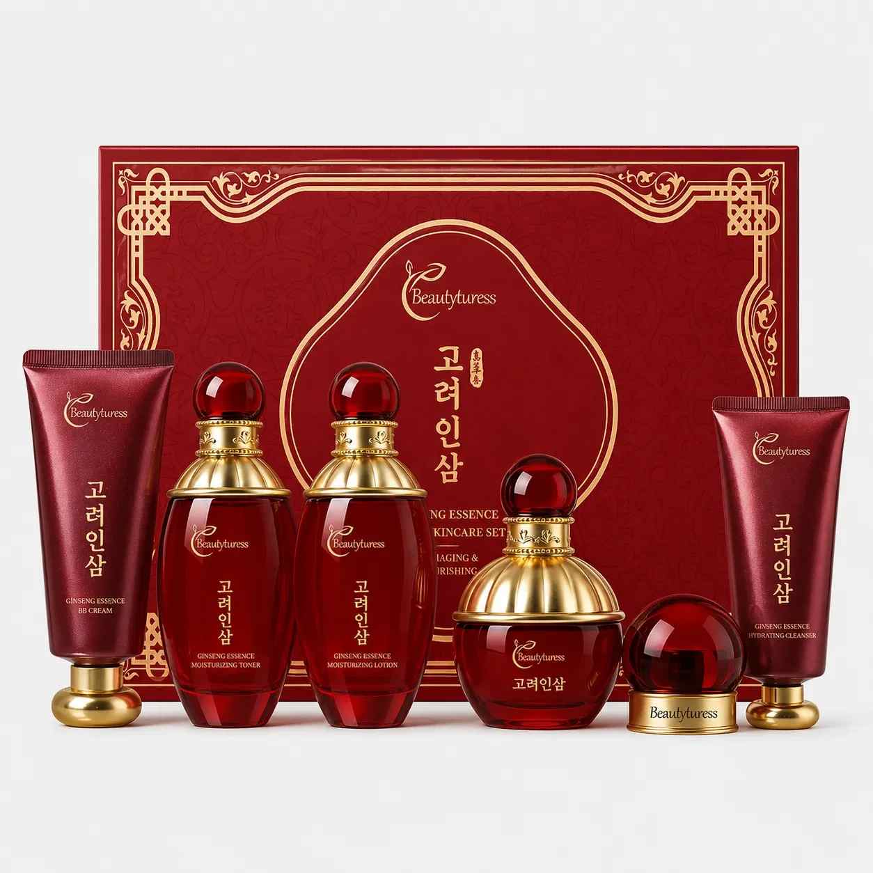 Red Ginseng Hydrating Skincare Set (6pcs) - Beautyturess