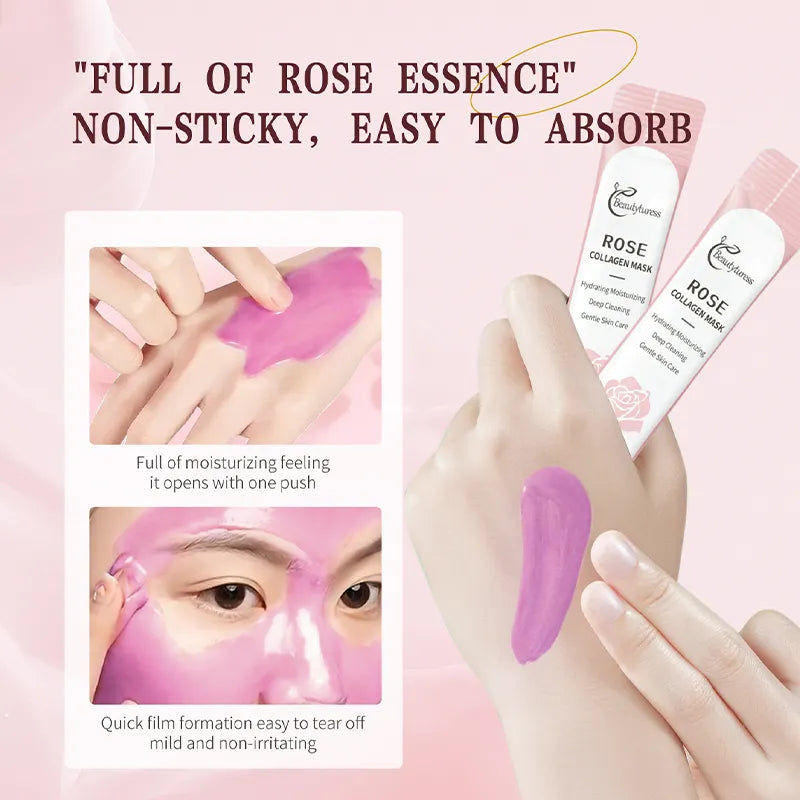 Rose Extract Collagen Facial Mask (12 Pack) - Beautyturess