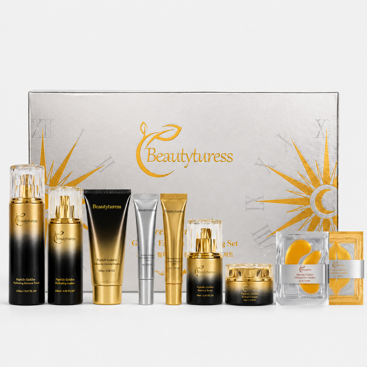 Peptide Hydrating & Smoothing Skincare Set - Beautyturess