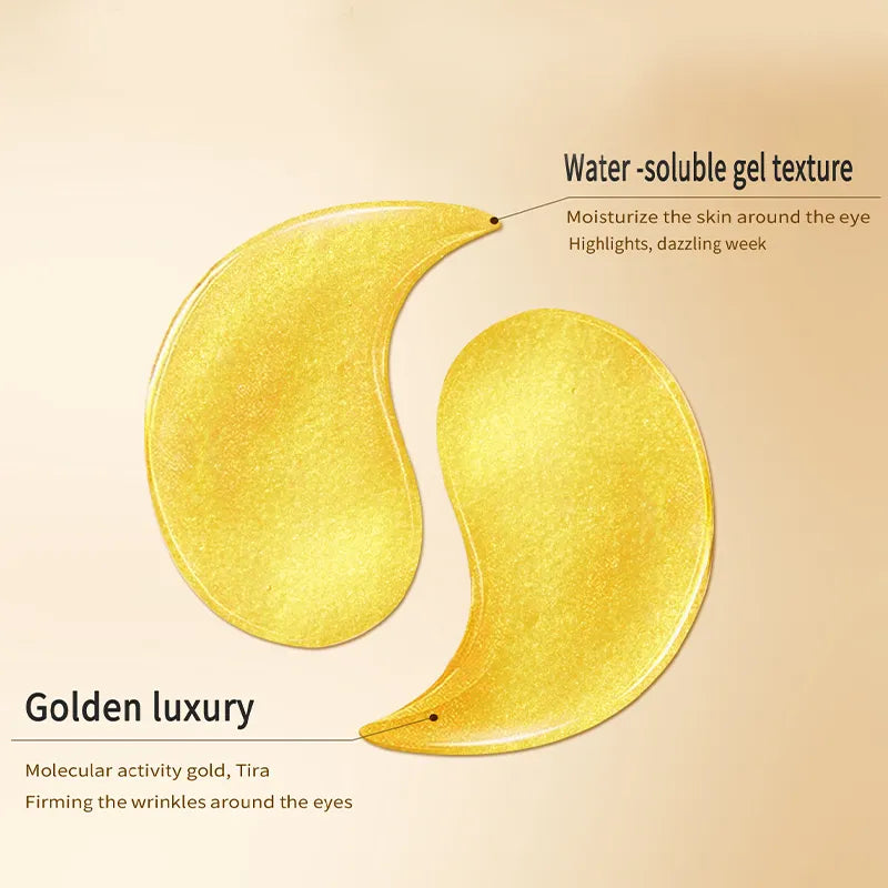 24K Gold Luxury Under Eye Patches (30 pairs) - Beautyturess