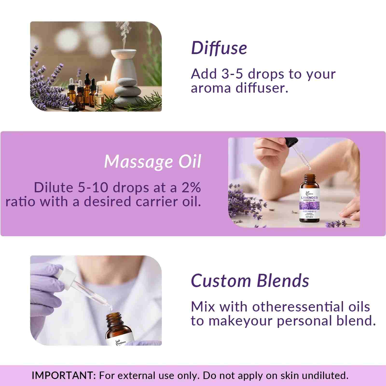 Pure Lavender Essential Oil - Beautyturess