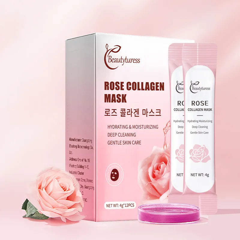 Rose Extract Collagen Facial Mask (12 Pack) - Beautyturess