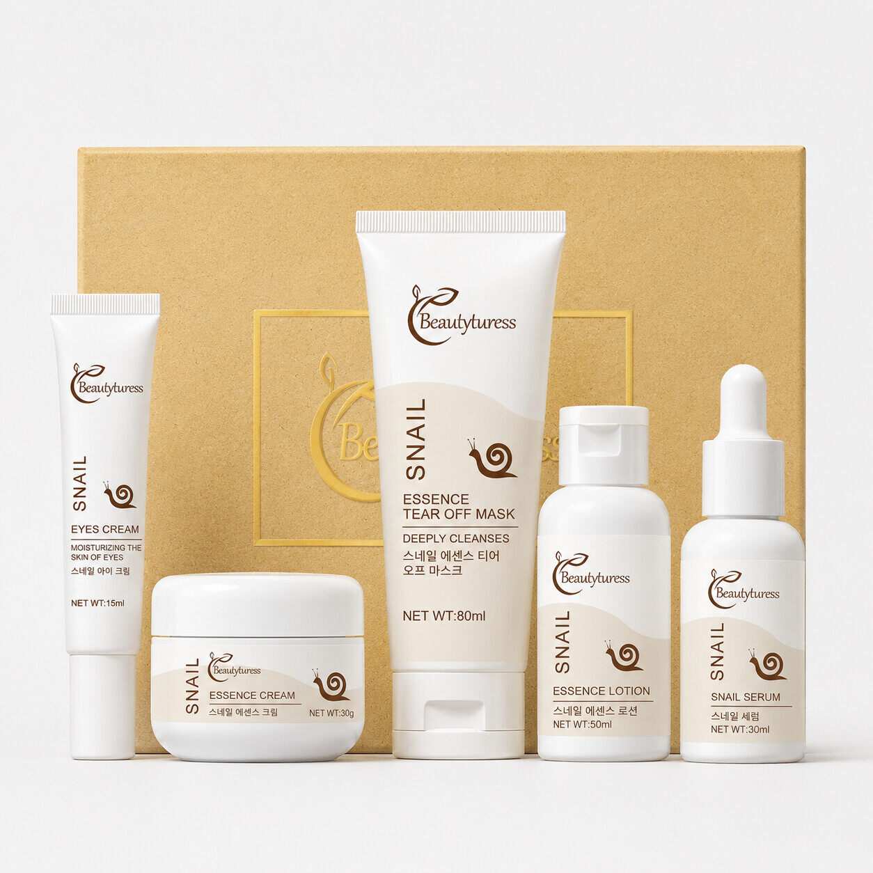 Snail Mucin Hydrating Skincare Set (5pcs) - Beautyturess