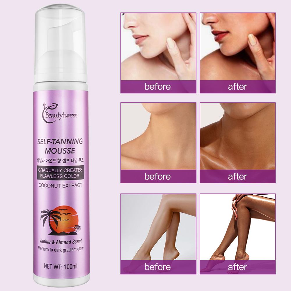 Vanilla Almon Scent Self-Tanning Mousse (100ML) - Beautyturess