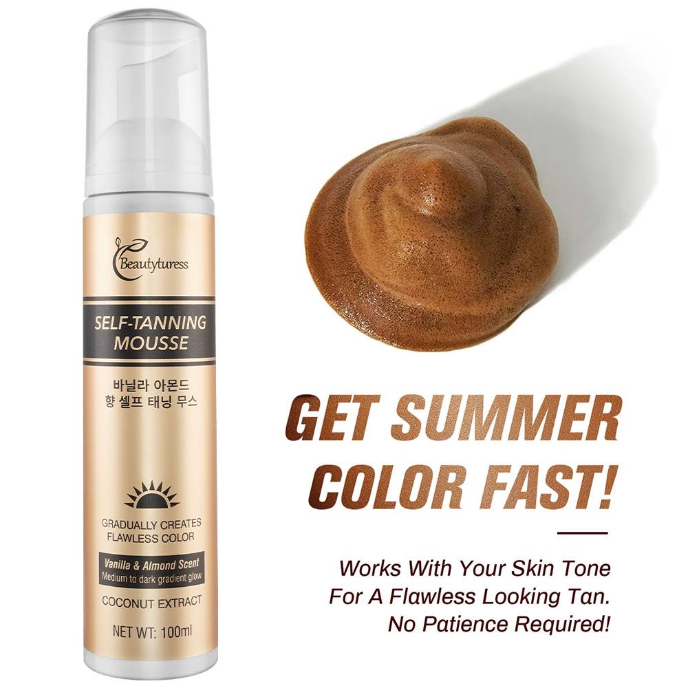 Vanilla Almon Scent Self-Tanning Mousse (100ML) - Beautyturess