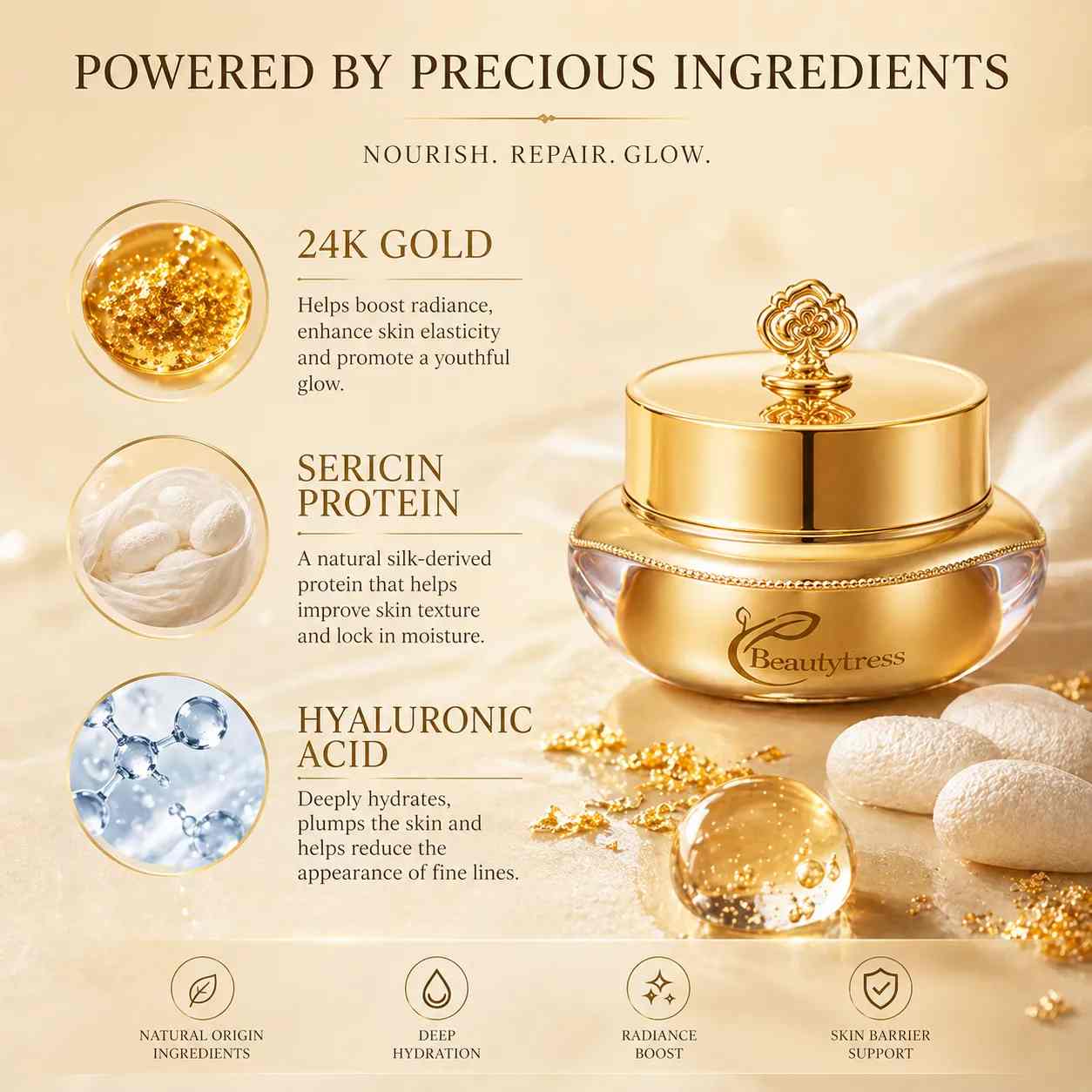 24K Gold Protein Anti-Wrinkle Firming Cream (4-Pack) - Beautyturess