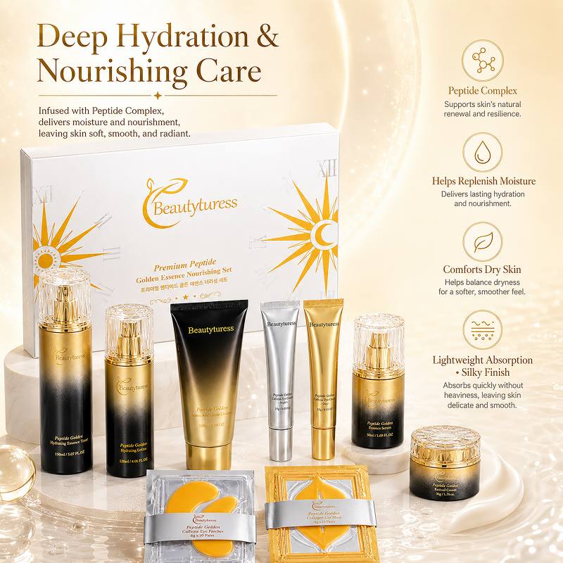 Peptide Hydrating & Smoothing Skincare Set - Beautyturess