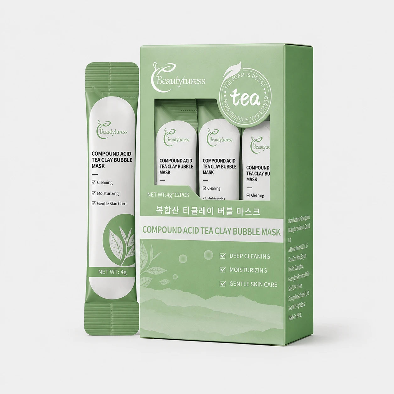 Composite Acid Tea Mud Bubble Mask (12 Pack) - Beautyturess
