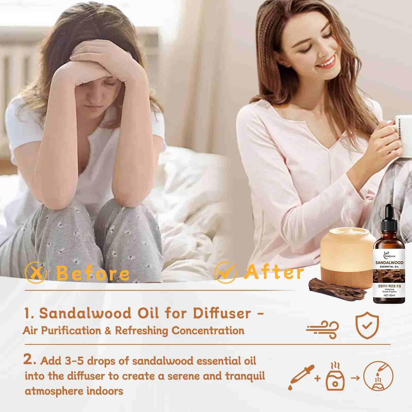 Pure Sandalwood Essential Oil - Beautyturess