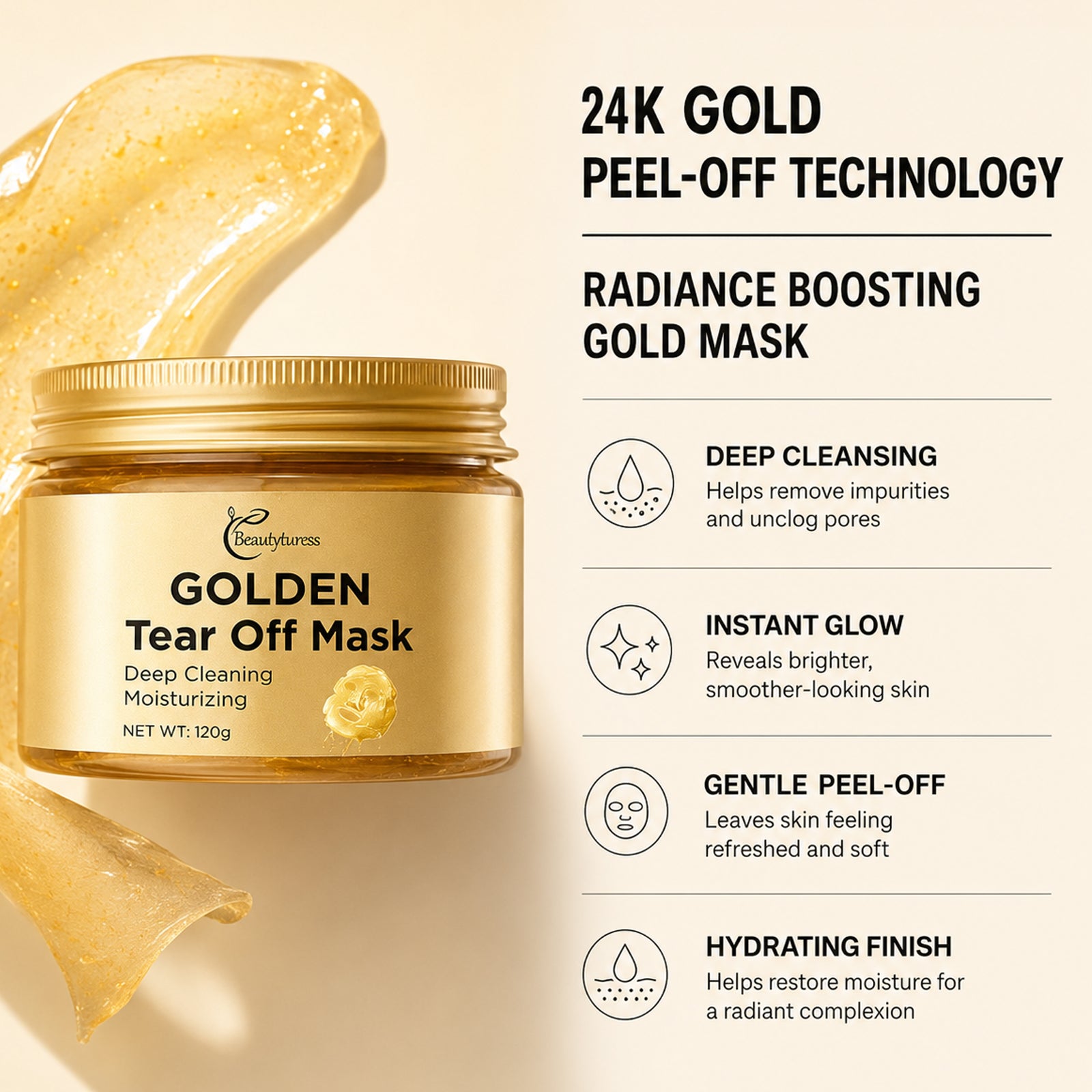 24K Gold Abziehmaske