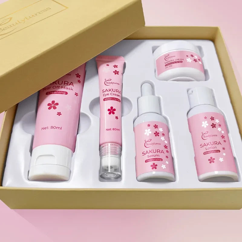 Cherry Blossom Hydrating Skincare Set (5pcs) - Beautyturess