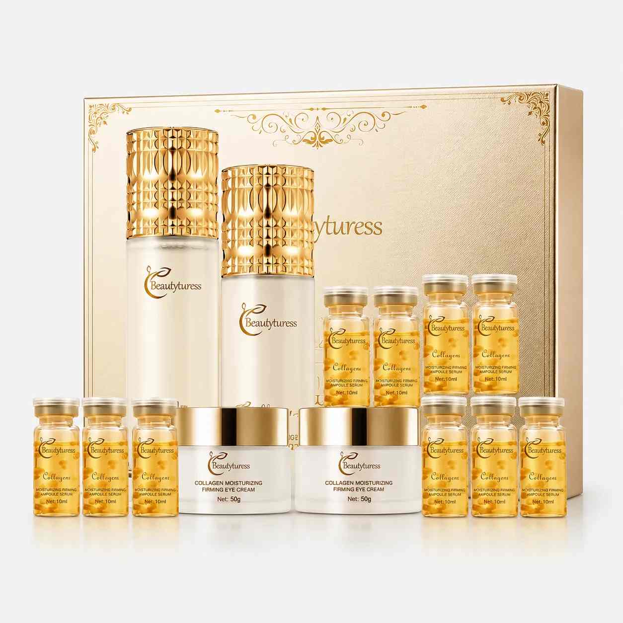 Collagen Hydrating & Firming Skincare Set (14pcs) - Beautyturess