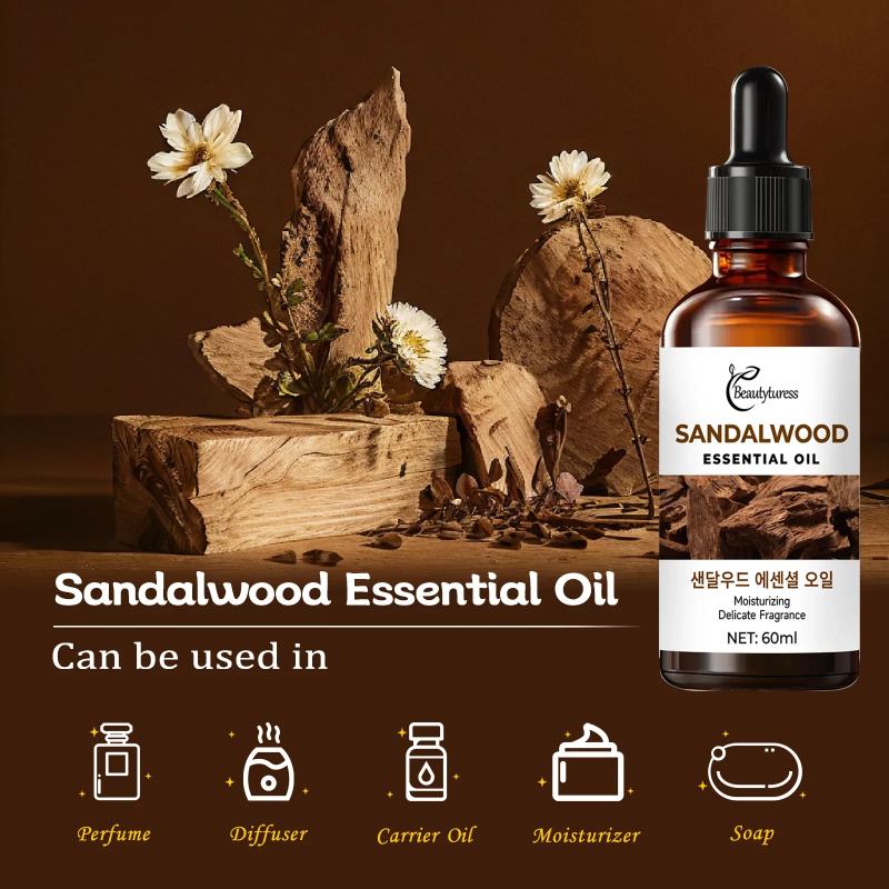 Pure Sandalwood Essential Oil - Beautyturess