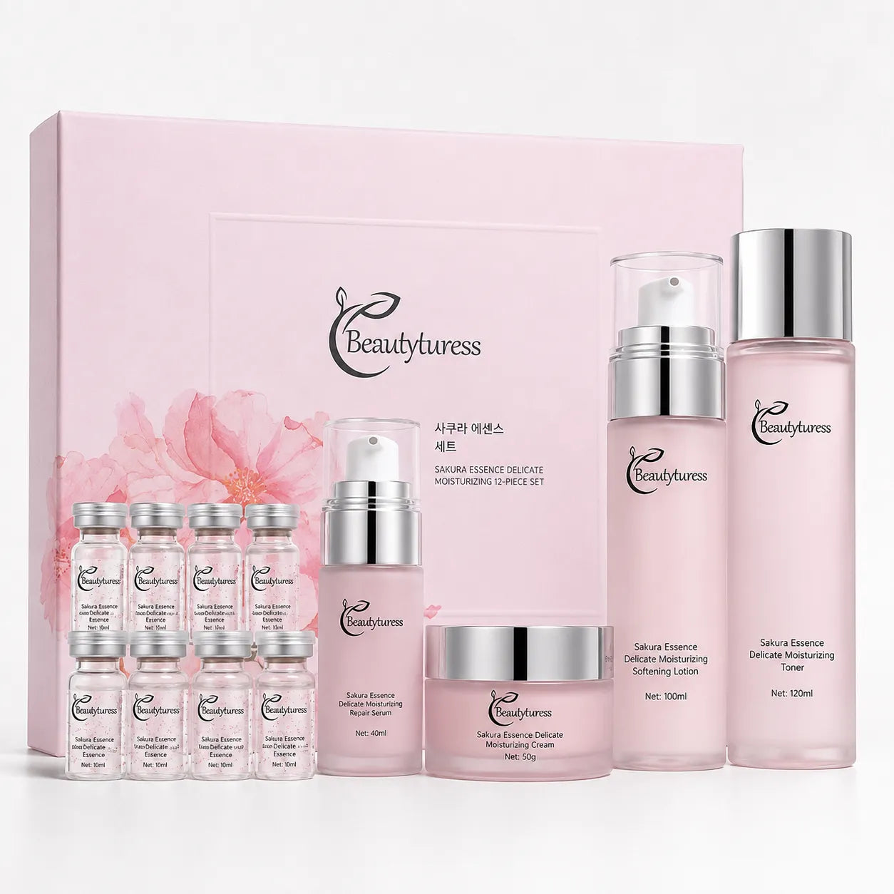 Sakura Essence Clarifying Acne Skincare Set (12pcs) - Beautyturess