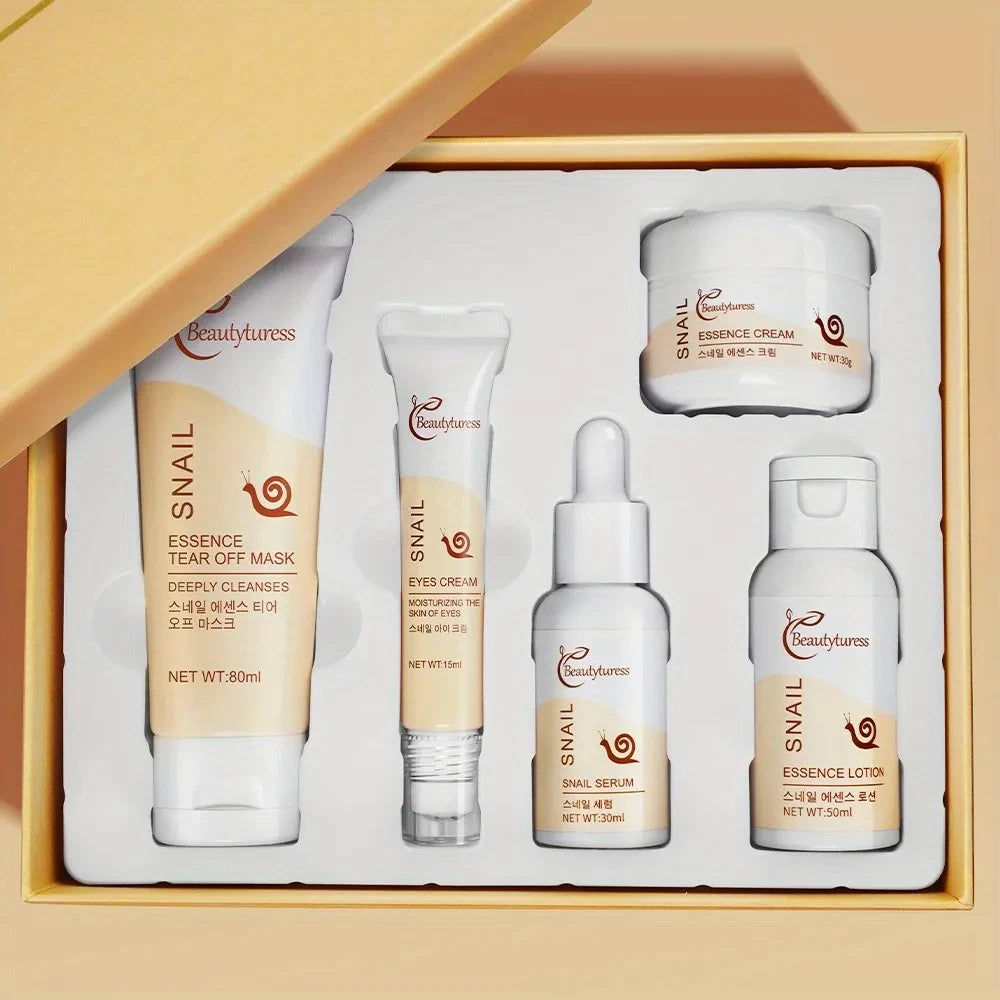 Snail Mucin Hydrating Skincare Set (5pcs) - Beautyturess