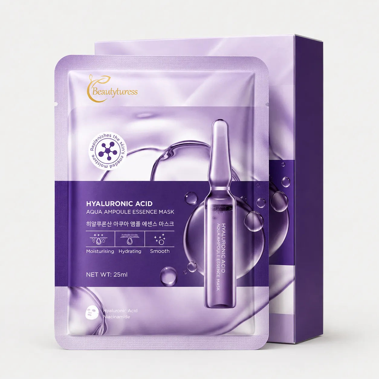 Hyaluronic Acid Hydro-Glow Ampoule Sheet Mask (10 Pack) - Beautyturess