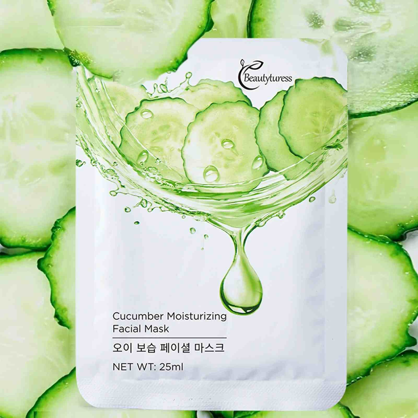 Cucumber Moisturizing Facial Mask (10 Pack) - Beautyturess